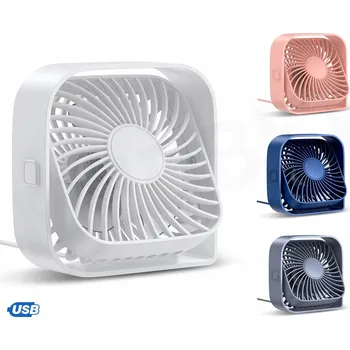 Domácí ventilátor MINI TICHÝ STOLNÍ VENTILÁTOR USB 360° 3 RYCHLOSTI PŘENOSNÝ