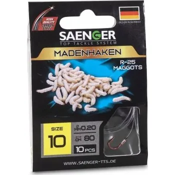 SAENGER Návazce s háčkem Madenhaken na bílé červy 80cm 0.20mm vel. 8