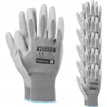 Pracovní rukavice Rukavice Stylizer Sp. z o.o. Pracovní rukavice polyuretanové šedé velikost 8 - M 6 párů