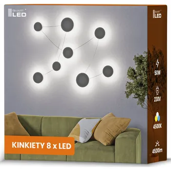 Nástěnné svítidlo LED Nástěnné Svítidlo Černé Kruhy na Zeď Interiérové 50W