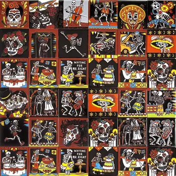 Obkladové dlaždice 10x10 Patchwork Mexický vzor - Série Catrina - Catrina Mix
