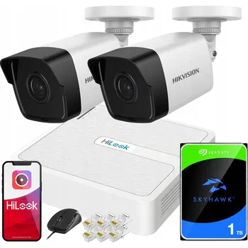 IP kamera Sada IP monitoringu HIKVISION 2x PoE kamera IPCAM-B4 + NVR HiLook 4x PoE