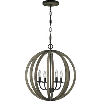 Elstead FE-ALLIER-4P-WW - Lustr na řetězu ALLIER 4xE14/60W/230V dub