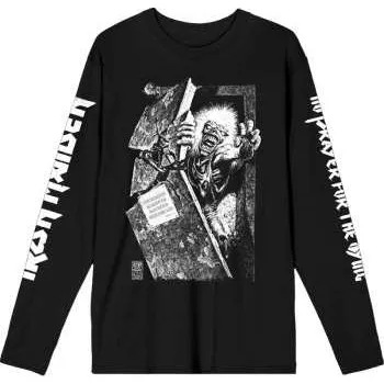 Zahraniční hudba Merch Iron Maiden: Iron Maiden Unisex Long Sleeve T-shirt: No Prayer Grave Isolated (black) (sleeve Print) (large) L
