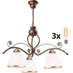 Brilagi - LED Lustr na řetězu ANTICO 3xE27/60W/230V bronz patina