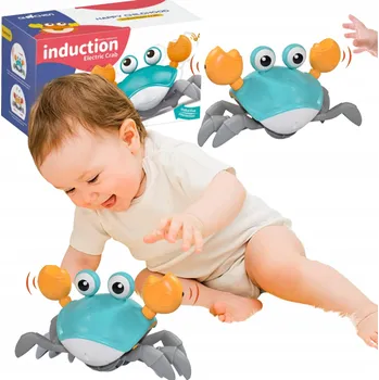 Hračka pro nejmenší Hračka na lezení Ikonka krab plazivý zvukový vícebarevný