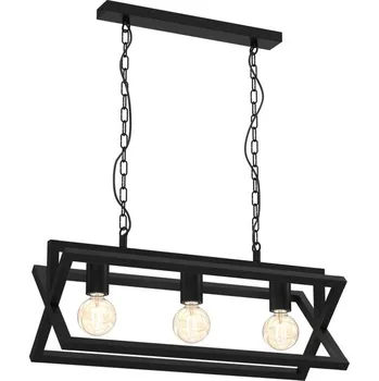 Lustr na řetězu ARNOLD 3xE27/60W/230V černá