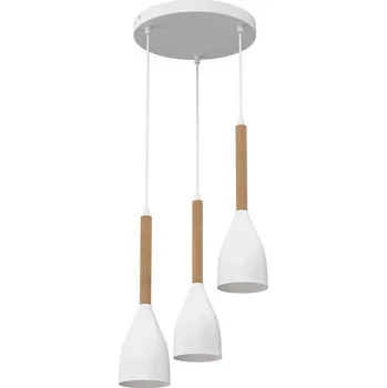 Lustr na lanku MUZA NEW 3xE27/60W/230V buk/bílá