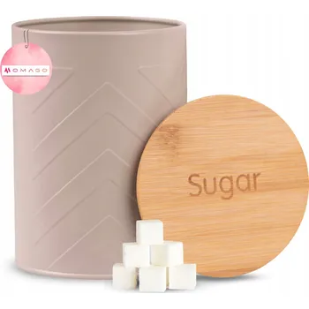 Dóza na potraviny Beżová kuchyňská dóza na cukr s potiskem SUGAR, 1 ks