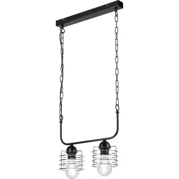 Lustr na řetězu MORGAN 2xE27/60W/230V černá/chrom