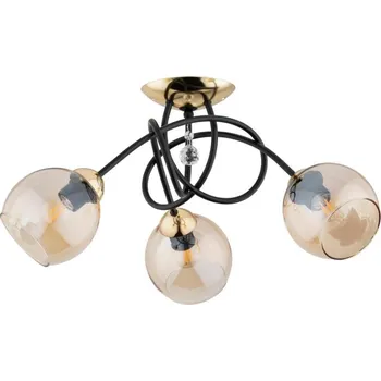 Přisazený lustr MODENA 3xE27/60W/230V černá/zlatá/béžová