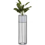 Kovový květináč LOFT 70x20 cm černá/bílá