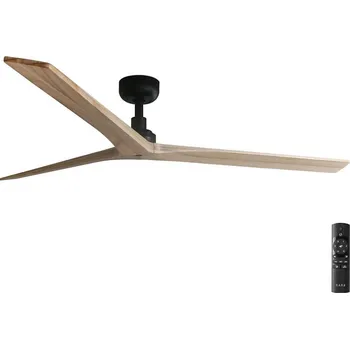 Stropní ventilátor FARO 34282 -Stropní ventilátor KLIM L borovice/černá pr. 150 cm+dálkové ovládání