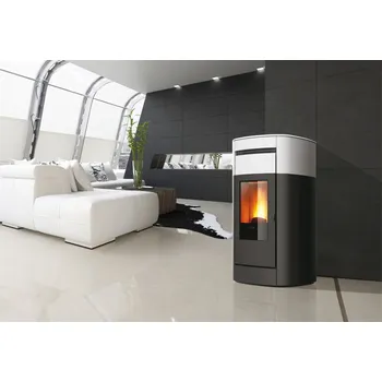 Krbová kamna Peletová kamna s výměníkem EK VYDA2 H UP 22/20 kW bílá kachle The Mind WiFi