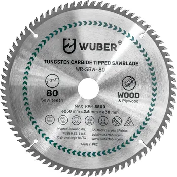 Pilový kotouč WUBER Pilový kotouč W60074 250 x 30 x 2,6 mm 80 zubů