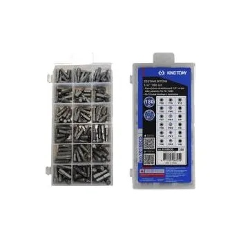 Bit King Tony SADA BITŮ 1/4" 180 KS TORX, HEX, KŘÍŽOVÉ, PLOCHÉ, PZ 10180CQ