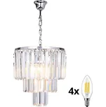 Brilagi - LED Křišťálový lustr na řetězu MOZART 4xE14/40W/230V lesklý chrom