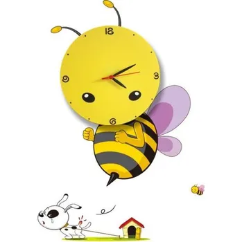 Dětské svítidlo LED Dětské nástěnné svítidlo s hodinami LED/1W/3xAAA včela
