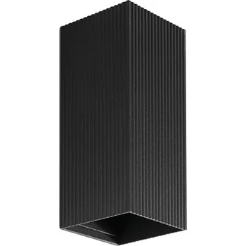 Nástěnné svítidlo FARO 40566 - Nástěnné svítidlo SOLE 2xGU10/8W/230V černá vroubkovaná hranatý