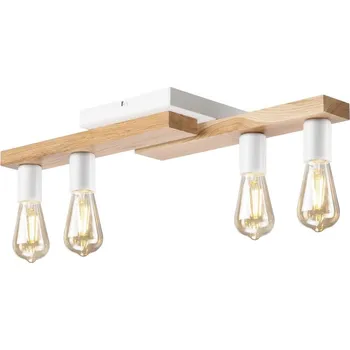 Přisazený lustr MATTE 4xE27/15W/230V bílá/dub