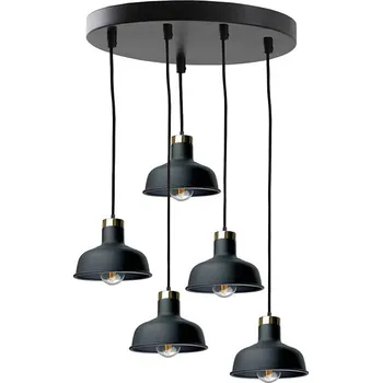 Lustr na lanku HEBE 5xE27/60W/230V černá