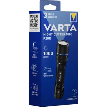 Varta 18920101111 - LED Nabíjecí svítilna NIGHT CUTTER PRO F20R LED/USB IP67