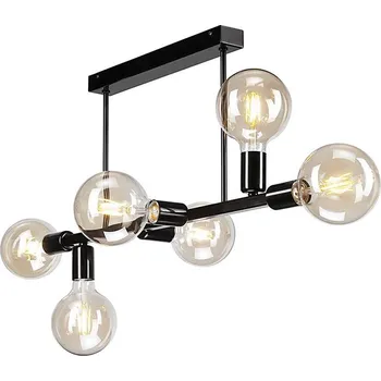 Lustr na tyči ASTRID 6xE27/60W/230V černá