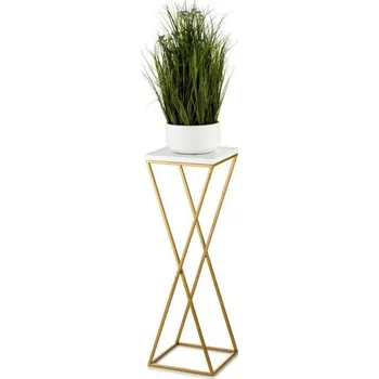 Stojan na květiny Stojan na květiny LOFT 70x24 cm zlatá/bílá