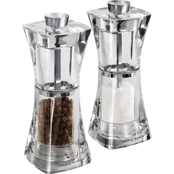 Mlýnek na koření Cole&Mason - Sada mlýnků na sůl a pepř CRYSTAL 2 ks 12,5 cm
