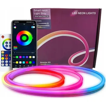 LED osvětlení LED PÁSEK 5M BAREVNÝ NEON RGB-IC SADA BLUETOOTH APLIKACE + DÁLKOVÝ OVLADAČ