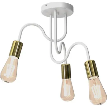 Přisazený lustr DOW 3xE27/60W/230V bílá/zlatá