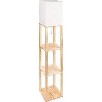 Lampička Stojací lampa s poličkami 1xE27/60W/230V bílá/hnědá