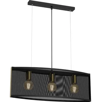 Lustr na lanku KAGA 3xE27/60W/230V černá/zlatá