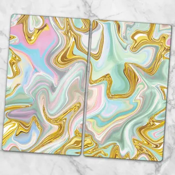 Obraz Skleněné Dekorativní Desky Na Servírování Jednohubek Pestrobarevný Mramor 2x30x52