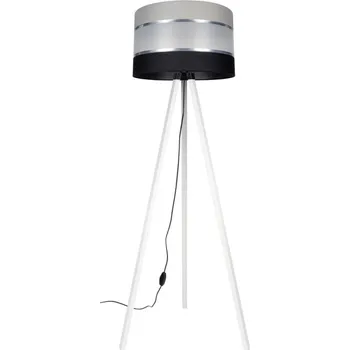 Lampička Stojací lampa CORAL 1xE27/60W/230V bílá/černá/šedá/chrom