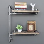 Nástěnná police BORURAF 47x60 cm hnědá