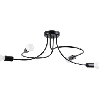 Sollux SL.1455 - Lustr na tyči LEVAR 4xE27/15W/230V černá