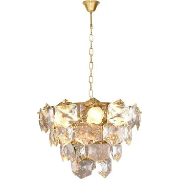 Křišťálový lustr na řetězu DIANA 6xE14/40W/230V zlatá