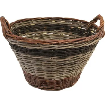 Proutěný koš na dřevo s držadly 38x47 cm + záruka 3 roky