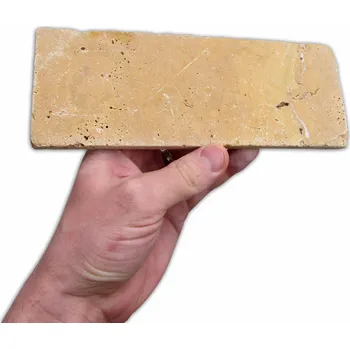 Obklad Přírodní obkladový kámen ZLÍN VZOREK - Travertin Cihla pyramid