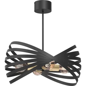 Lustr na tyči SPARKLE 4xE27/15W/230V černá/zlatá