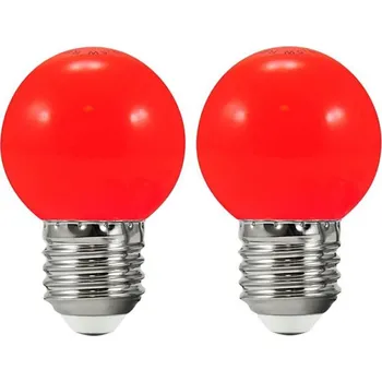 Žárovka SADA 2x LED Žárovka PARTY E27/0,5W/36V červená 3000K