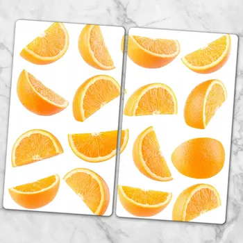 Obraz Dekorativní skleněné desky na krájení a servírování - Kousky pomeranče 2x30x52 cm