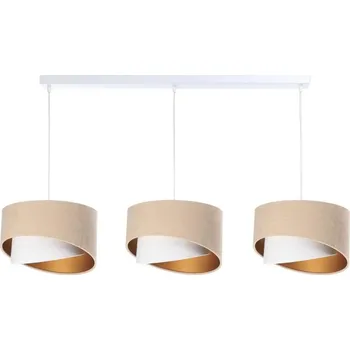 Lustr na lanku GALAXY 3xE27/60W/230V béžová/bílá/zlatá