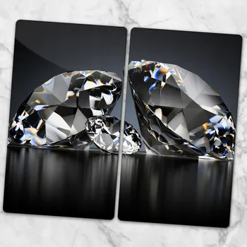 Obraz Skleněné kuchyňské desky na krájení s ozdobnou grafikou Velké Diamanty 2x30x52