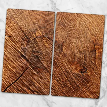 Obraz Multifunkční Skleněné Desky do Kuchyně - Dekorativní, Motiv Dřeva, 2 kusy 30x52 cm