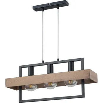 Lustr na lanku ROBIN 3xE27/60W/230V dřevo