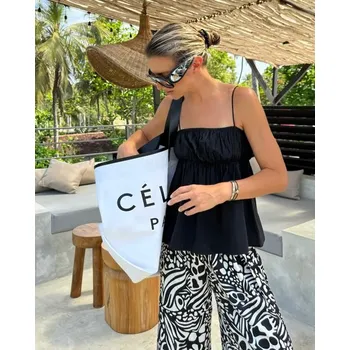 BeChick Černý bavlněný top Cami BeChick ❤