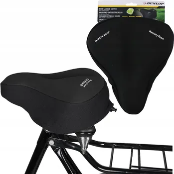 Sedlo na kolo Potah na sedlo Dunlop 26x23,5x4 cm, 160 g, PES HC memory foam, černý