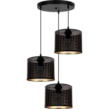 Lustr na lanku ALDO 3xE27/60W/230V pr. 45 cm černá